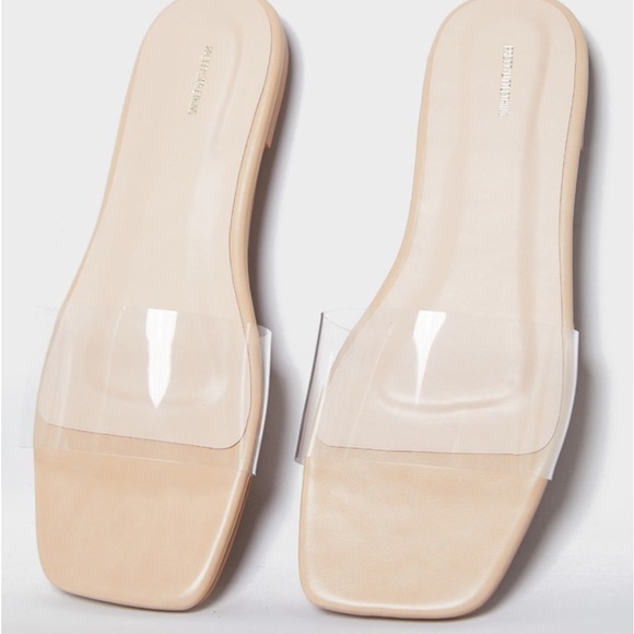 PLT 🩷 Nude Pu Clear Strap Mule Sandals - Picture 10 of 11